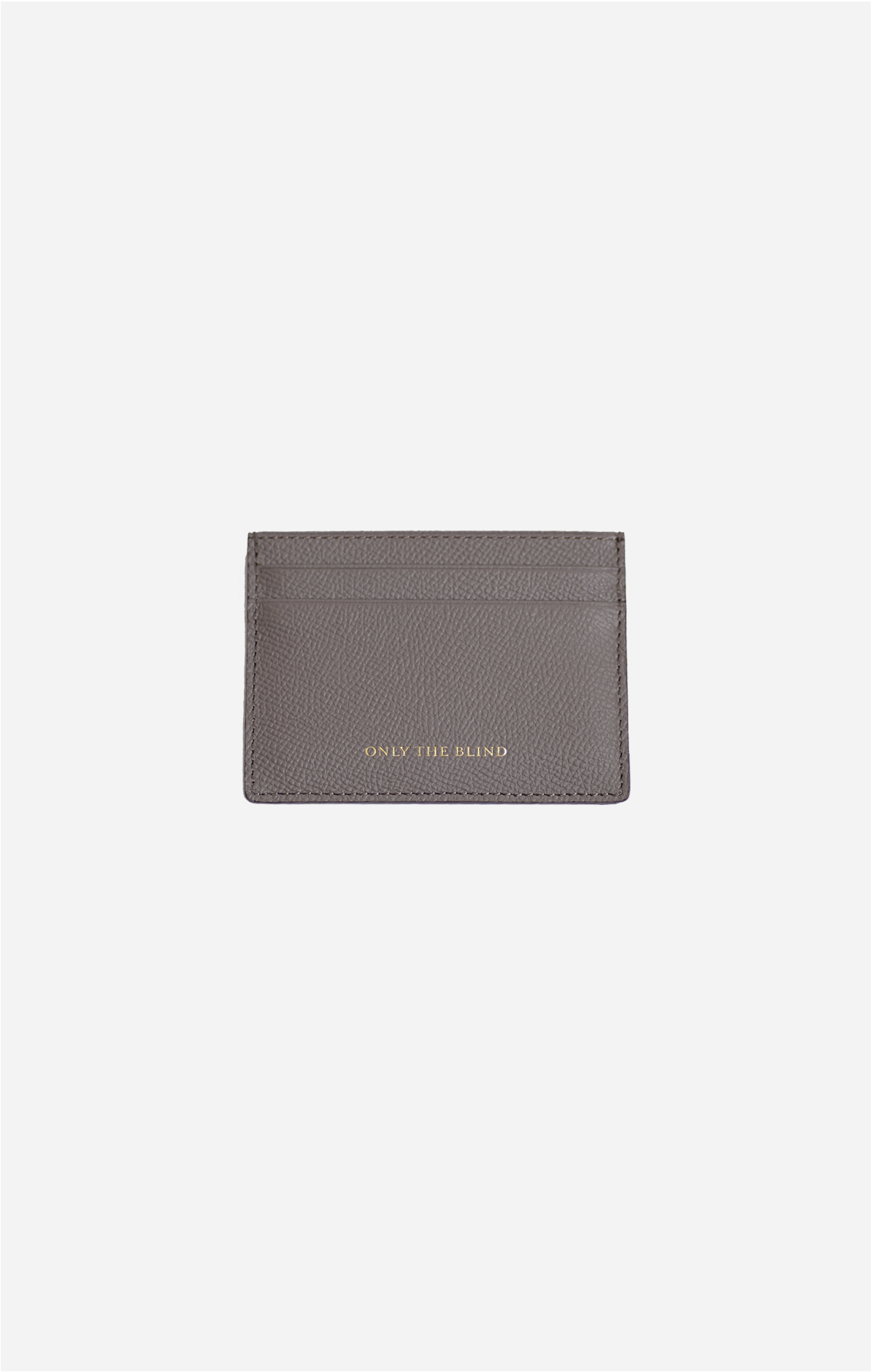 Epsom Leather Debossed Card Holder - Stone